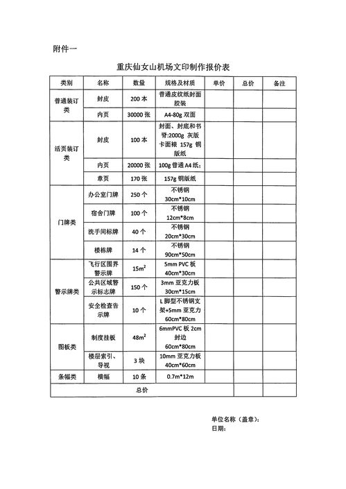 重庆仙女山机场文印装订服务比选公告